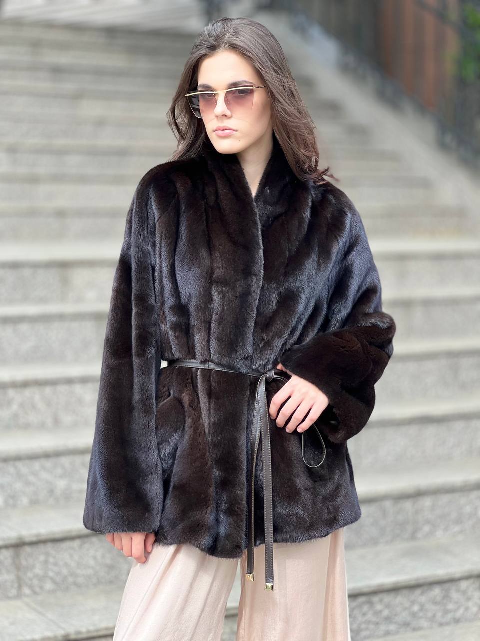 Полушубок из норки Mahogany Velvet