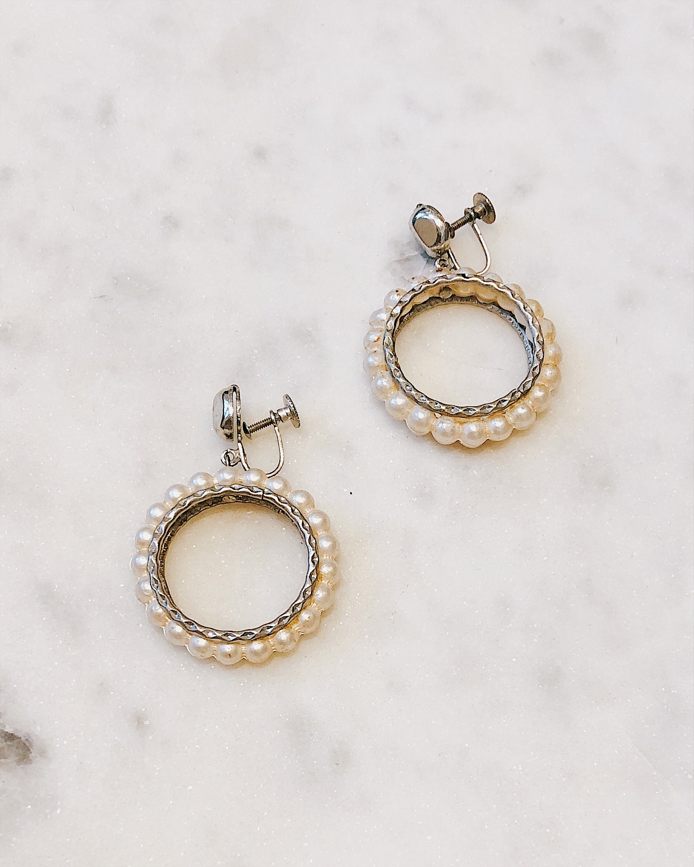 Жемчужные клипсы-кольца