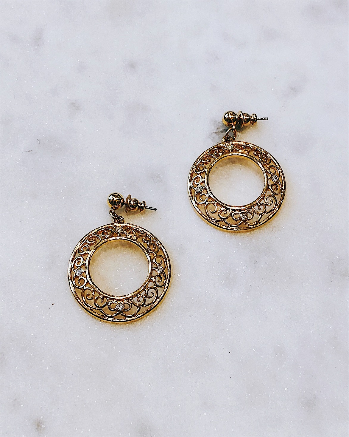 Серьги-кольца с кристаллами