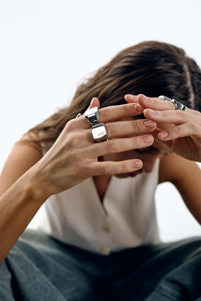 кольцо signet в серебристом оттенке