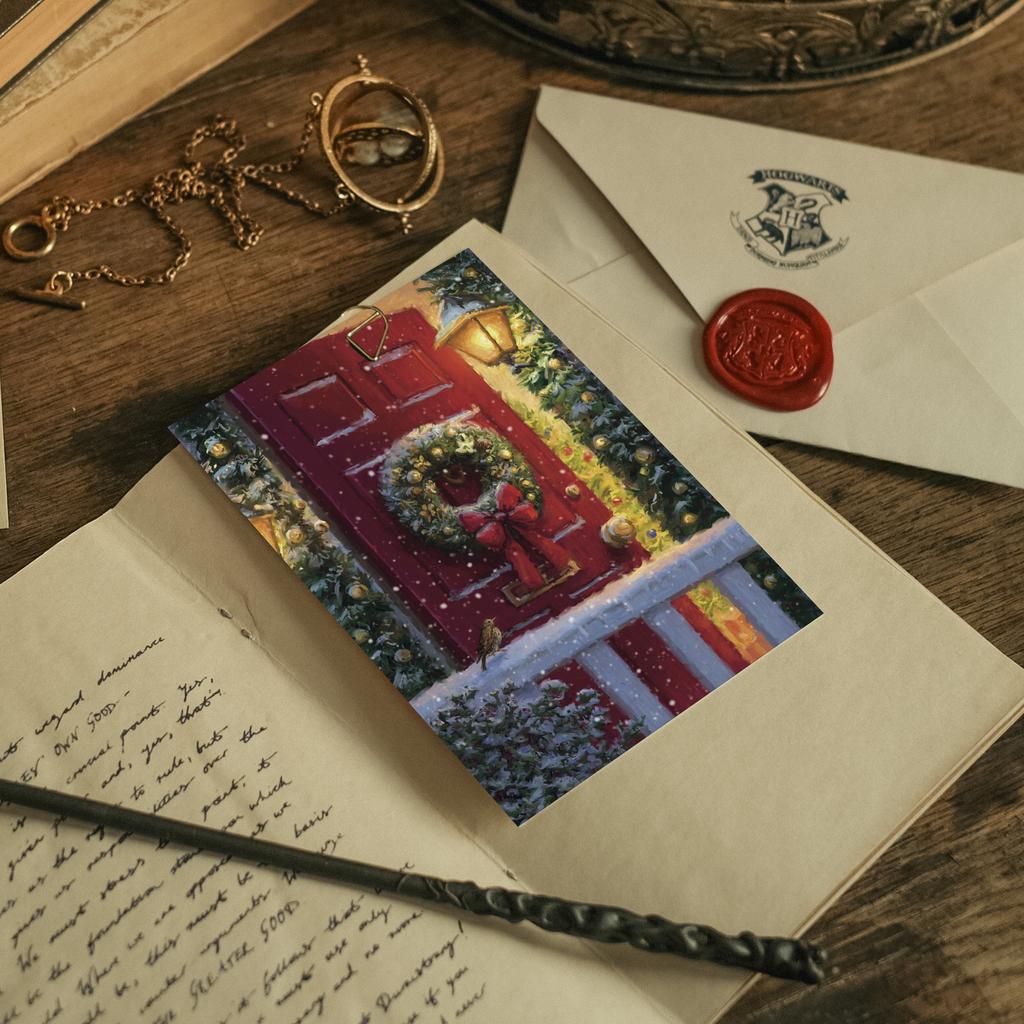 "Приоткрыть дверь в Рождество" открытка для посткроссинга