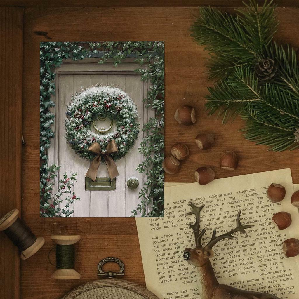 "Рождественский венок" открытка почтовая