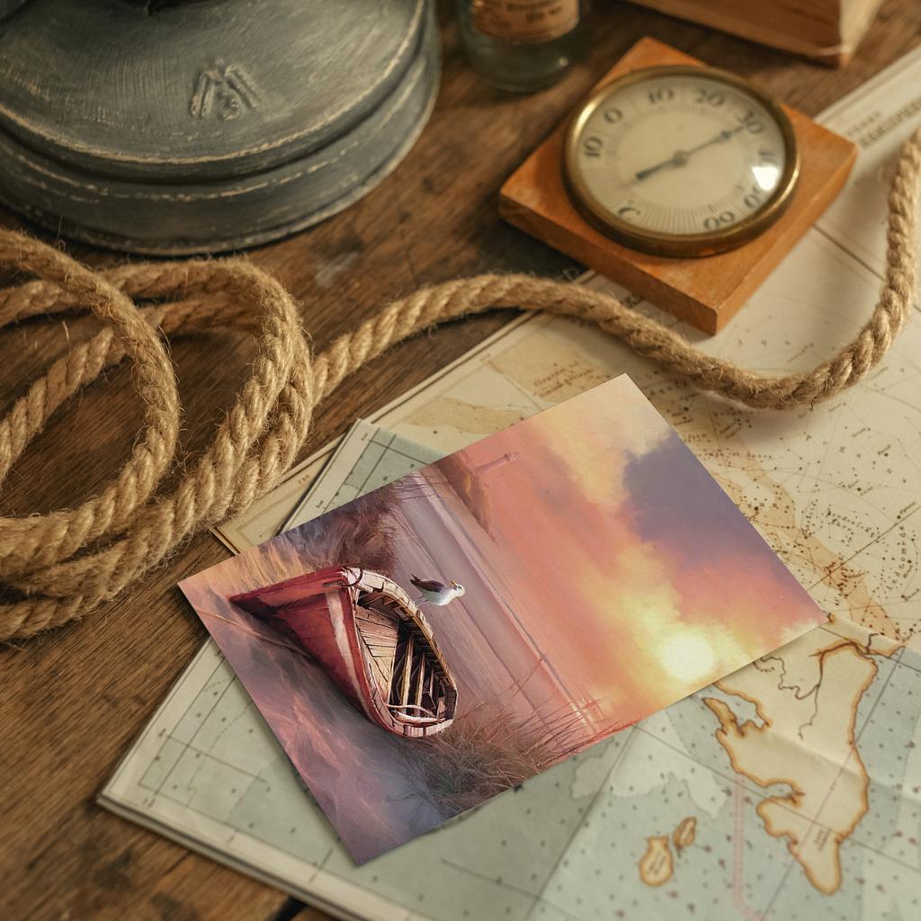 "Чайка" почтовая открытка для посткроссинга