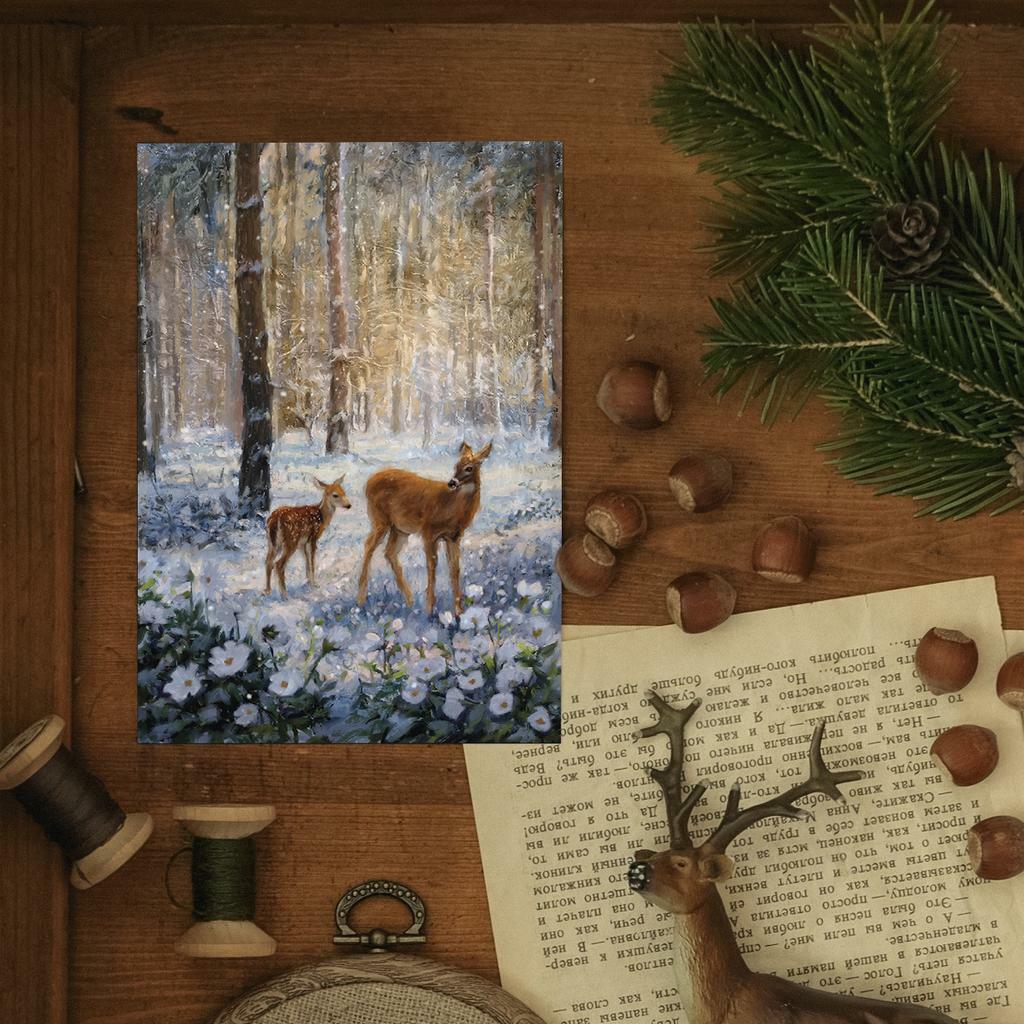 "Весна в лесу" почтовая открытка для посткроссинга