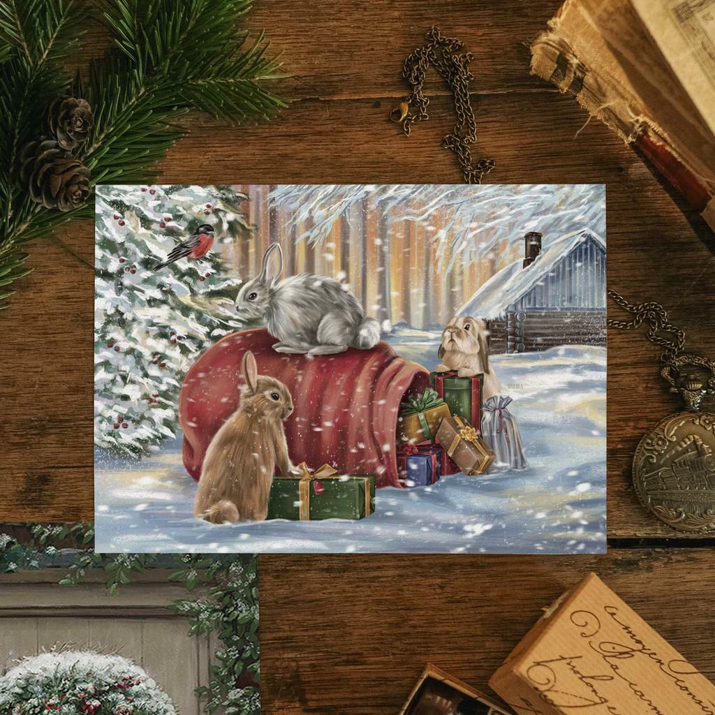 "Зайчата" почтовая открытка для посткроссинга