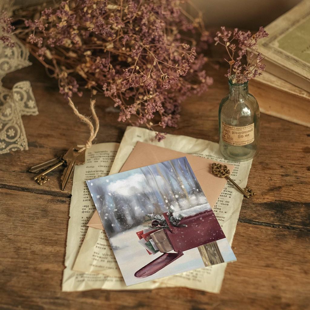 "Новогодние письма" почтовая открытка для посткроссинга