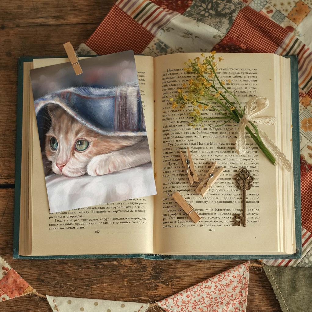 "Тёплый плед" почтовая открытка для посткроссинга