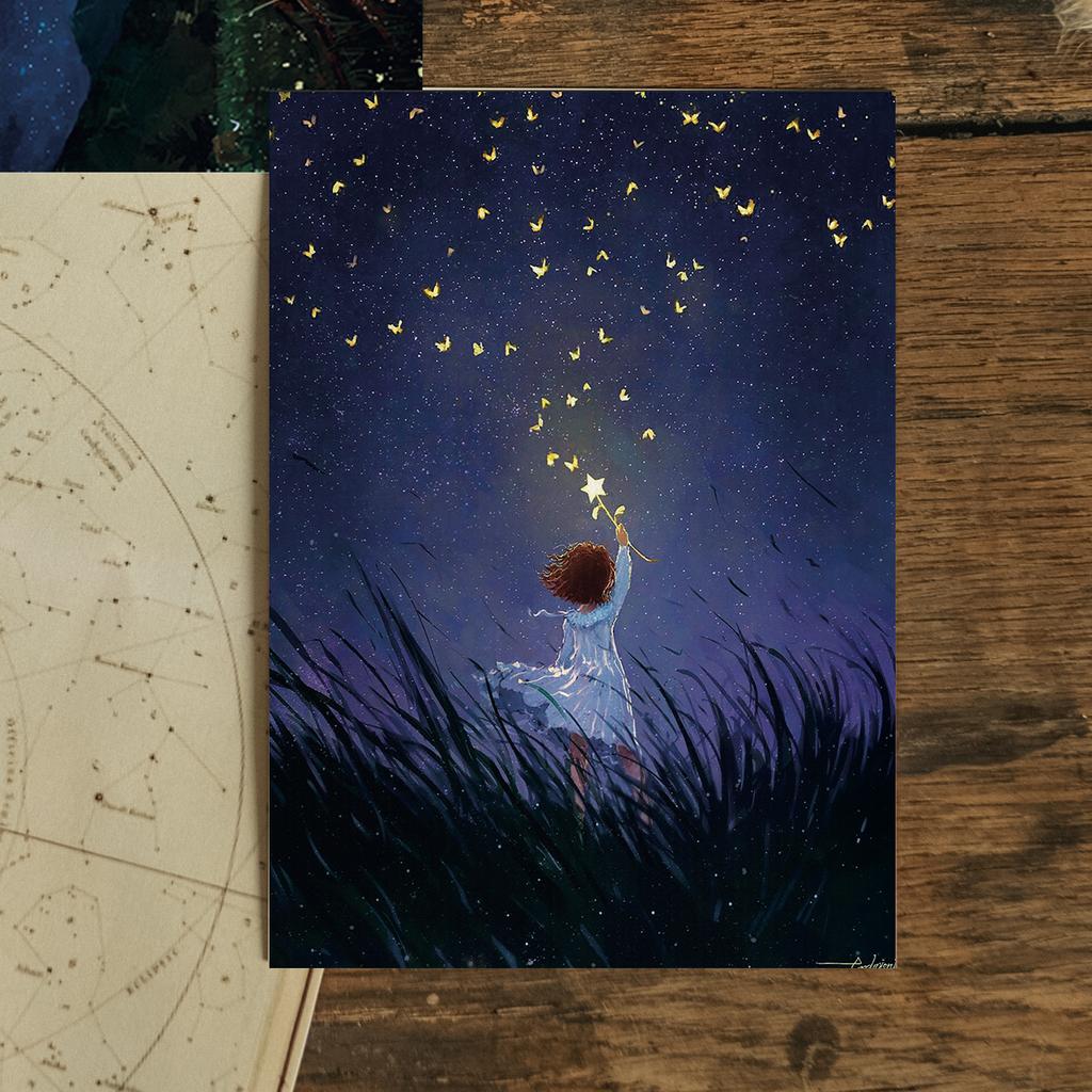 "Звёздный цветок" почтовая открытка для посткроссинга