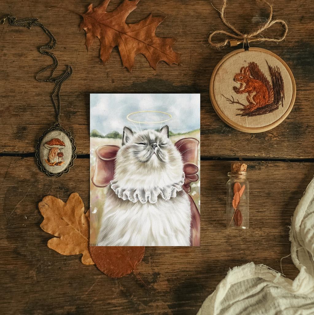 "Нежный ангел в жабо" почтовая открытка для посткроссинга