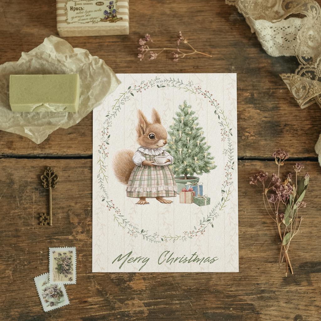 "Merry Christmas" почтовая открытка для поcткроссинга