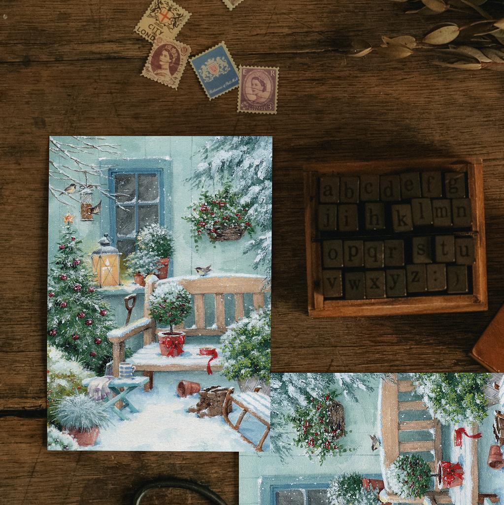 "Зима на даче" почтовая открытка для поcткроссинга