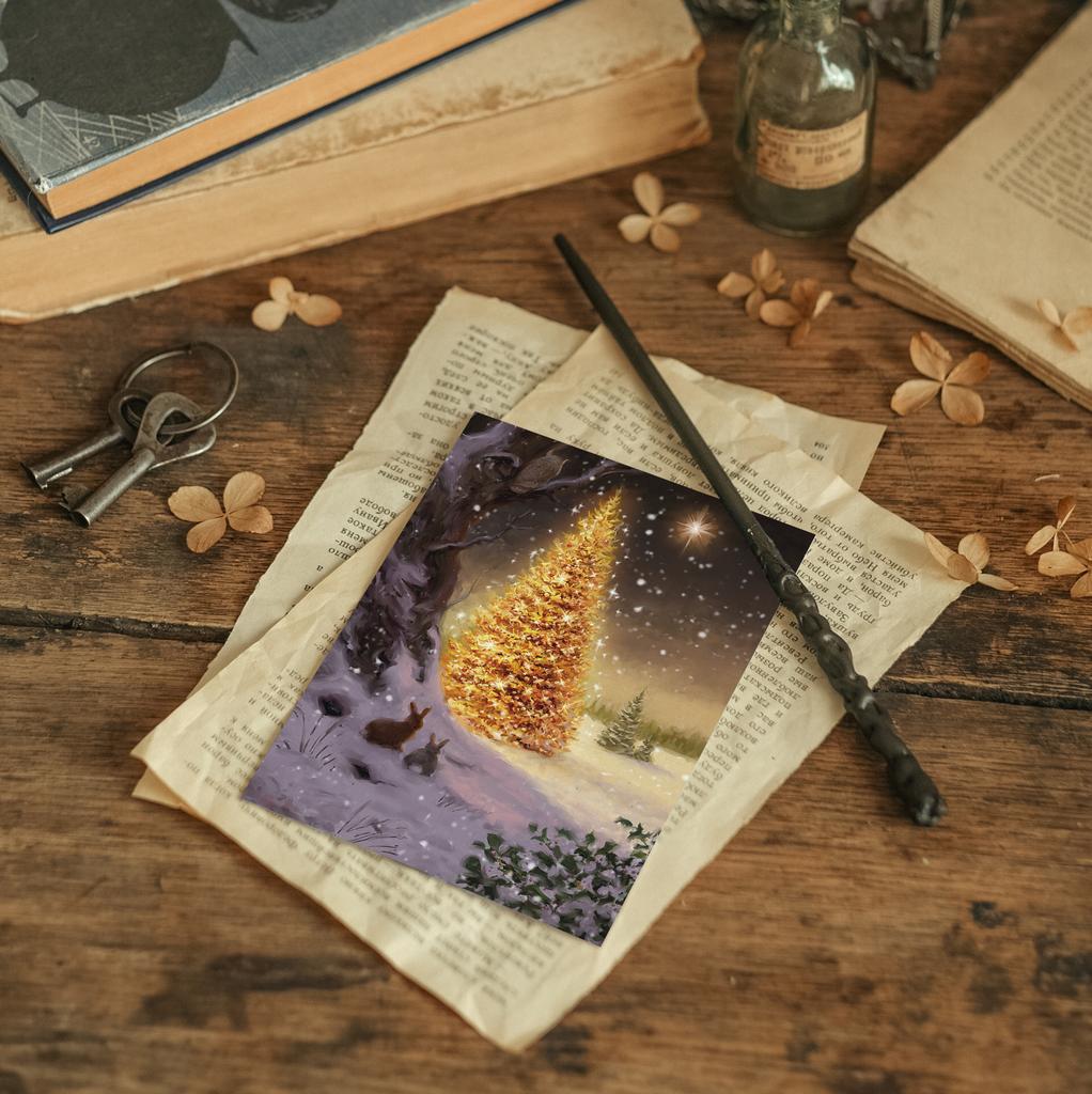 "Праздничная ёлка" почтовая открытка для поcткроссинга