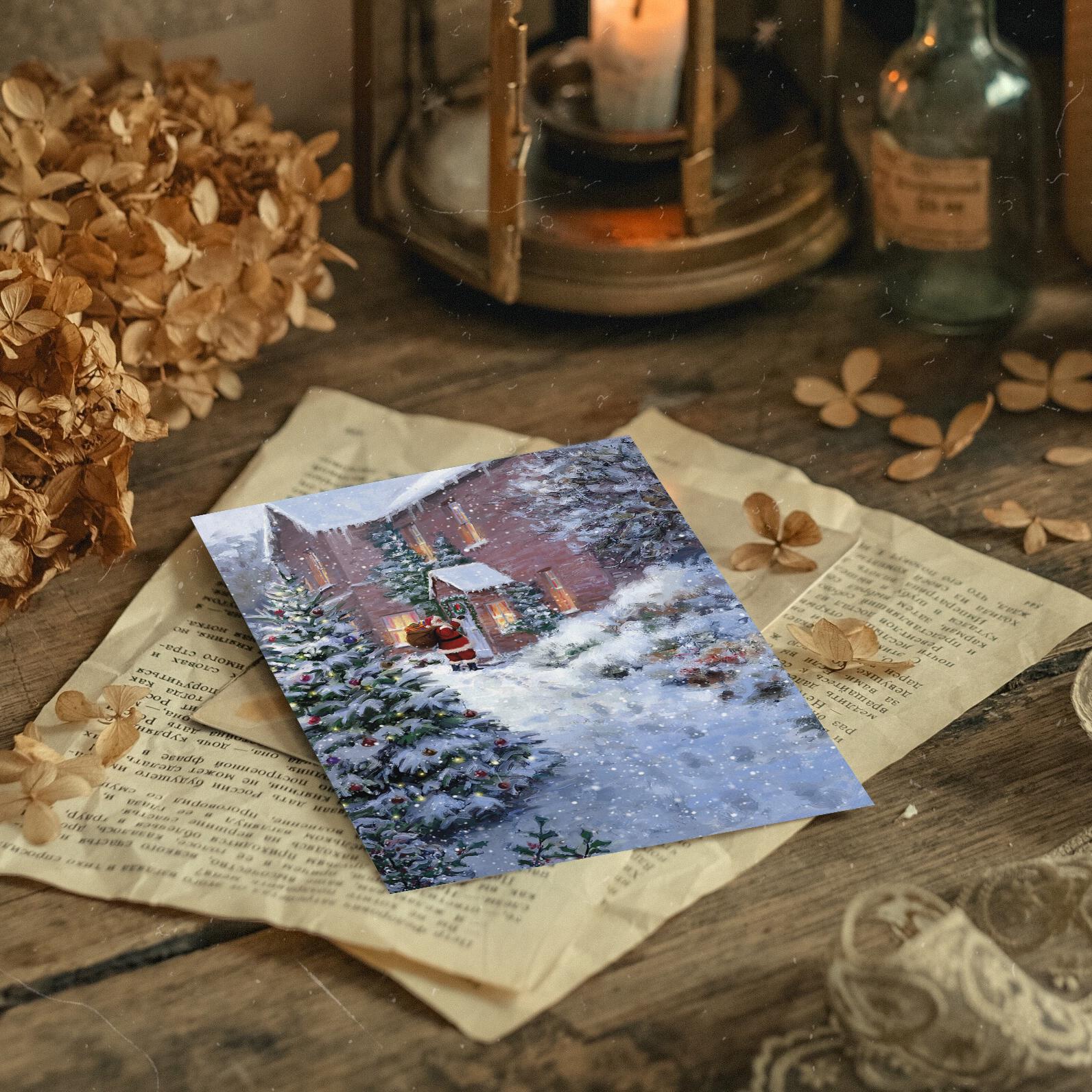 "Christmas is knocking on the door" postcard for postcrossing