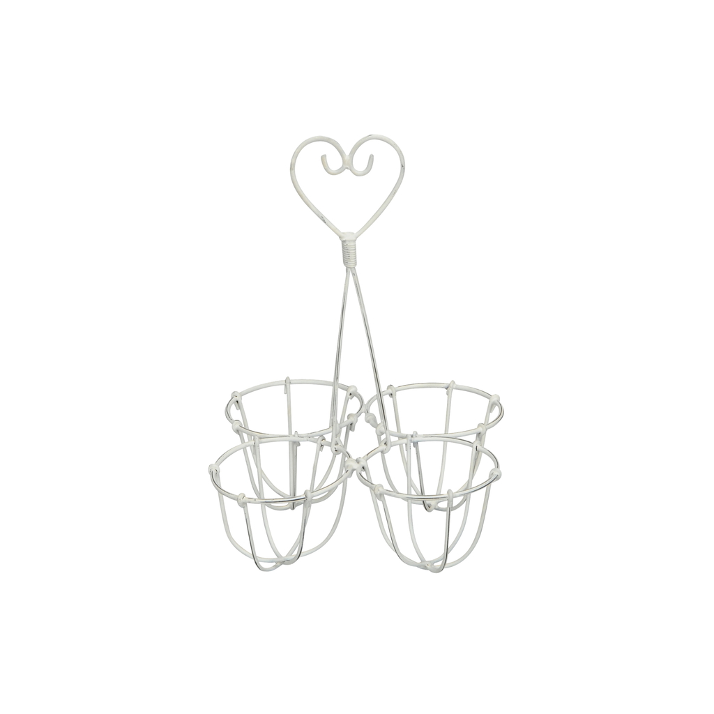 Подставка для яиц "Сердце" белая