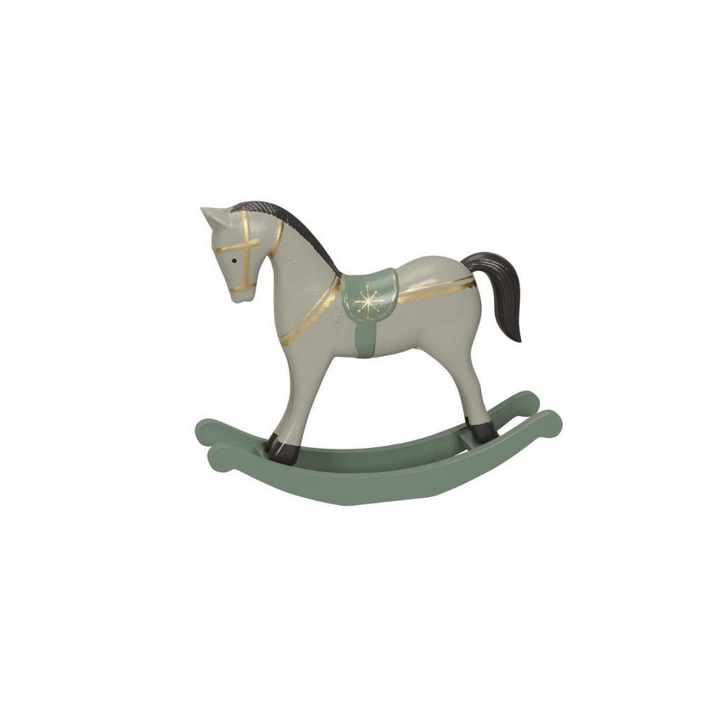 Декор "Лошадка-качалка" серая большая