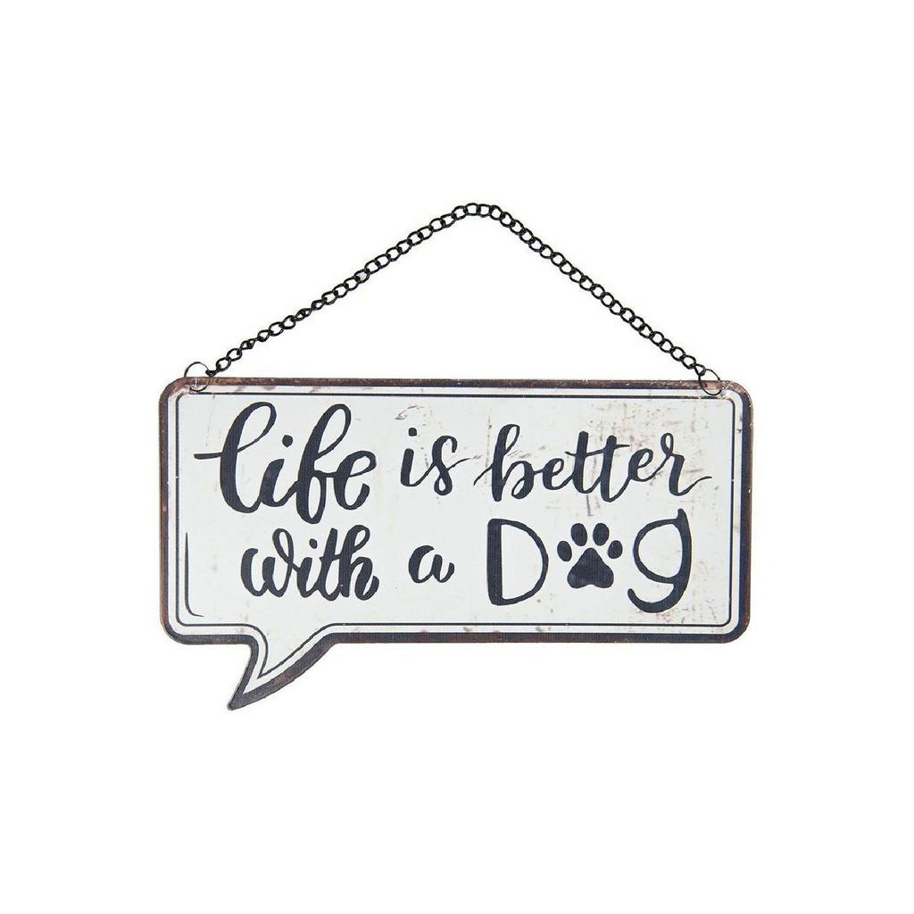 Табличка декоративная "Жизнь лучше с собакой