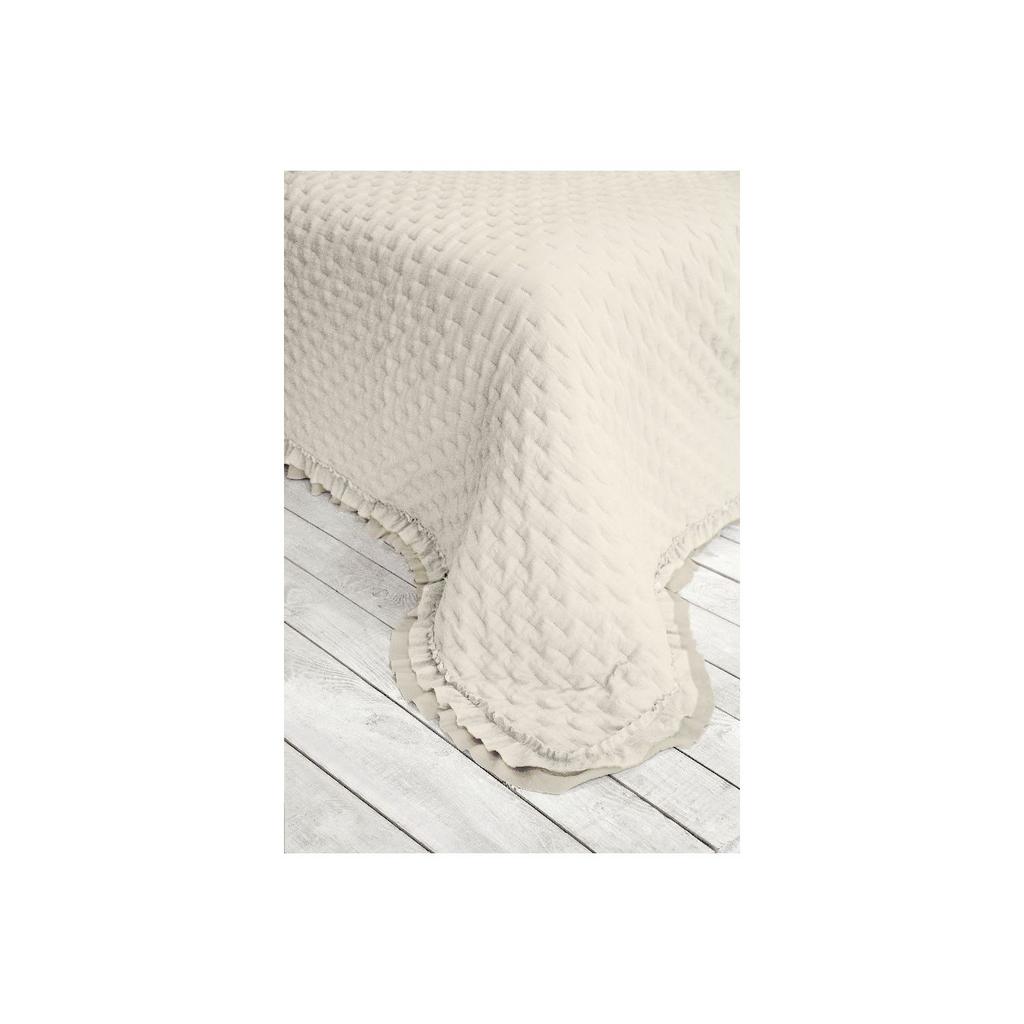 Покрывало 2-спальное с рюшами "Рошель" АЙВОРИ