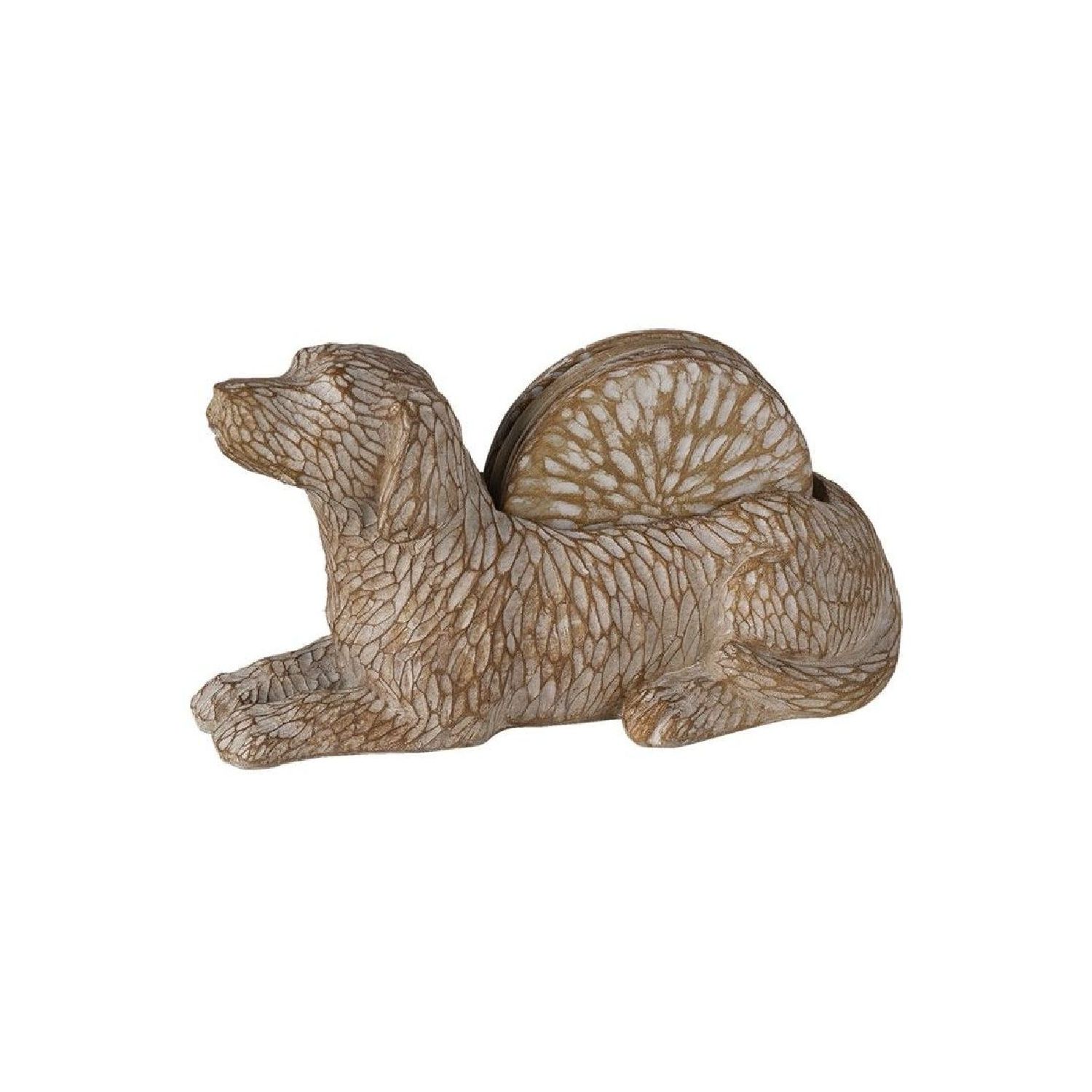 Набор из 4-х подставок под кружки в подставке "Собака"