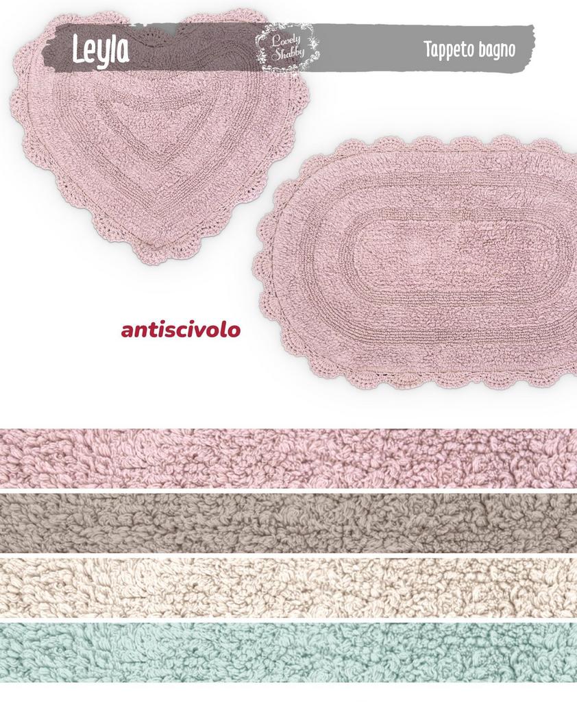 Коврик для ванны сердце в ассортименте "Лейла"