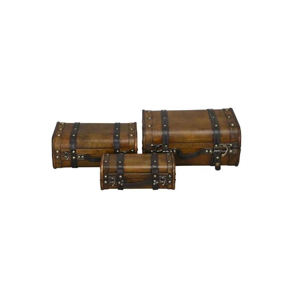 Набор из 3-х декоративных чемоданов коричневые