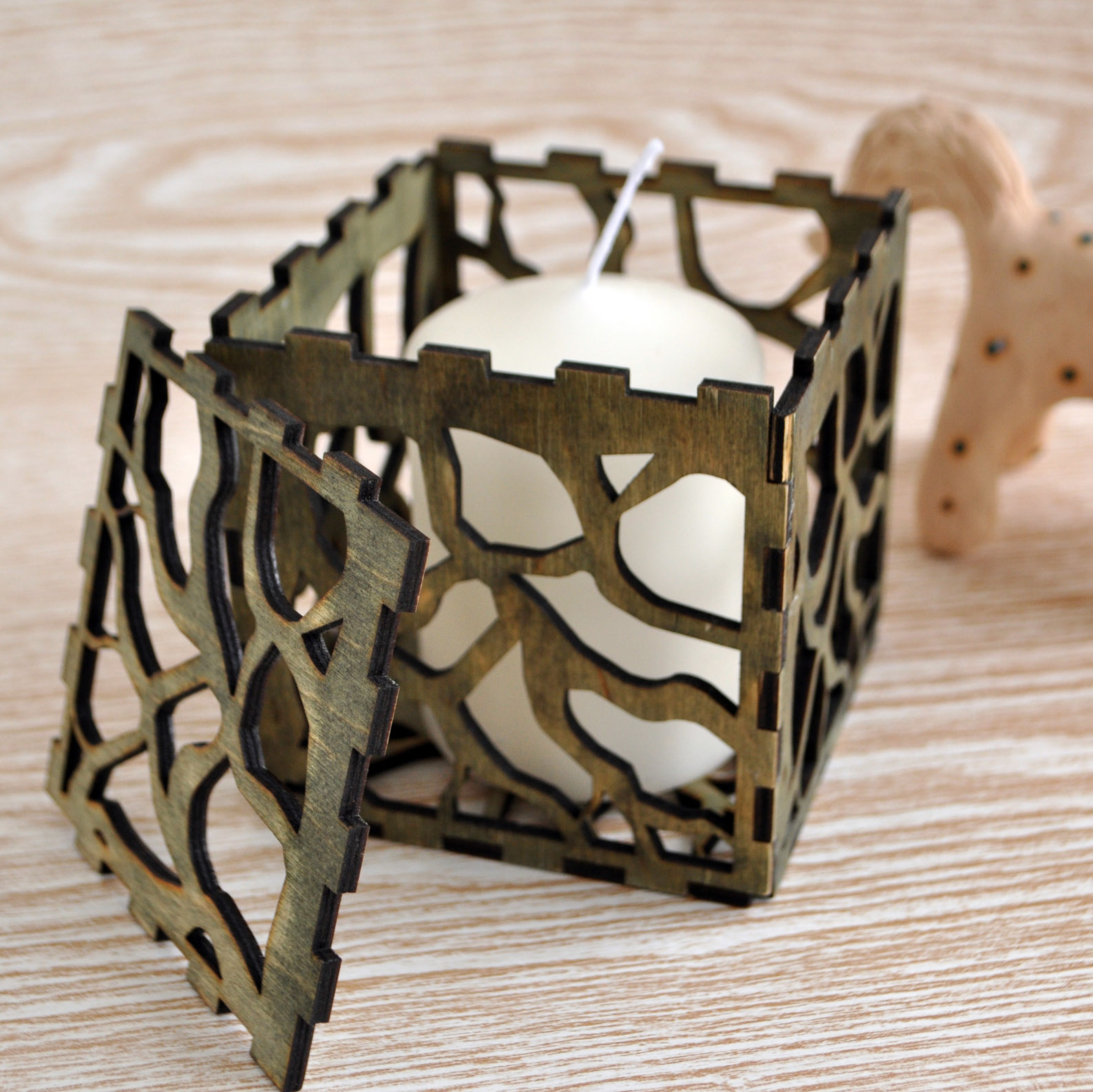 деревянная карандашница транформер подсвечник ажурный ручной работы