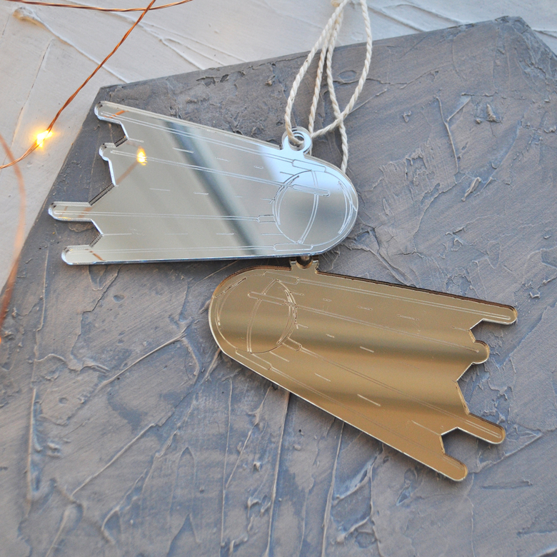 новогодняя ёлочная игрушка космический спутник - необычный подарок на новый год