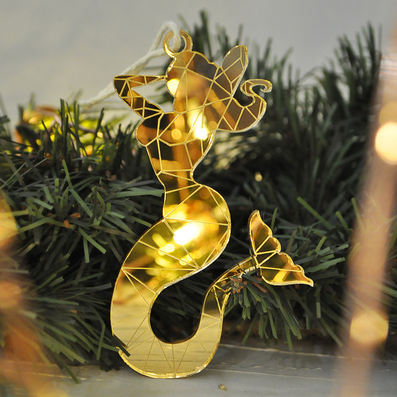 необычная новогодняя ёлочная игрушка русалка - сувенир на новый год необычный подарок в виде русалки