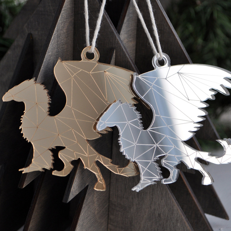 необычная новогодняя ёлочная игрушка грифон - сувенир на новый год необычный подарок в виде грифона