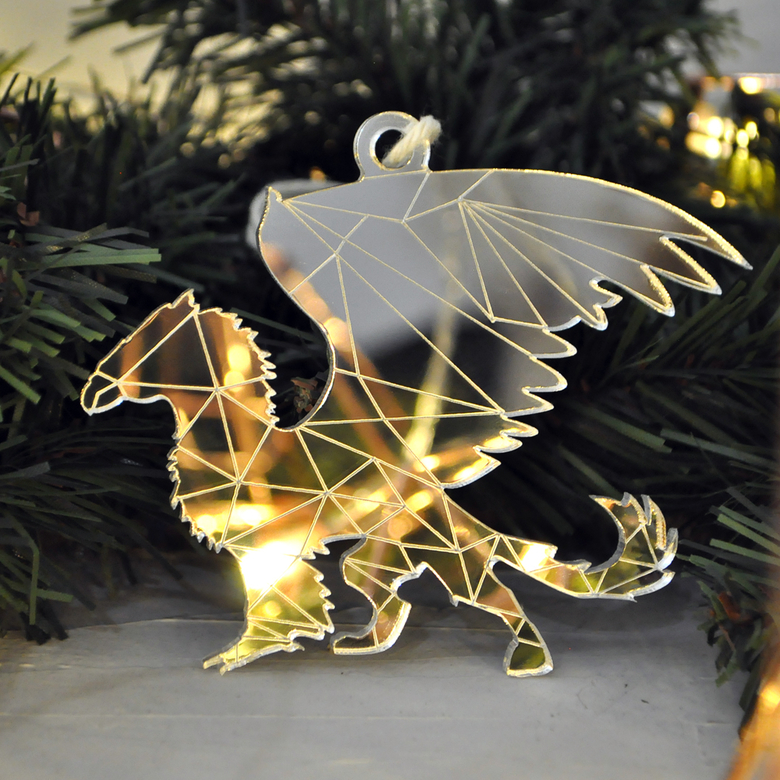 необычная новогодняя ёлочная игрушка грифон - сувенир на новый год необычный подарок в виде грифона