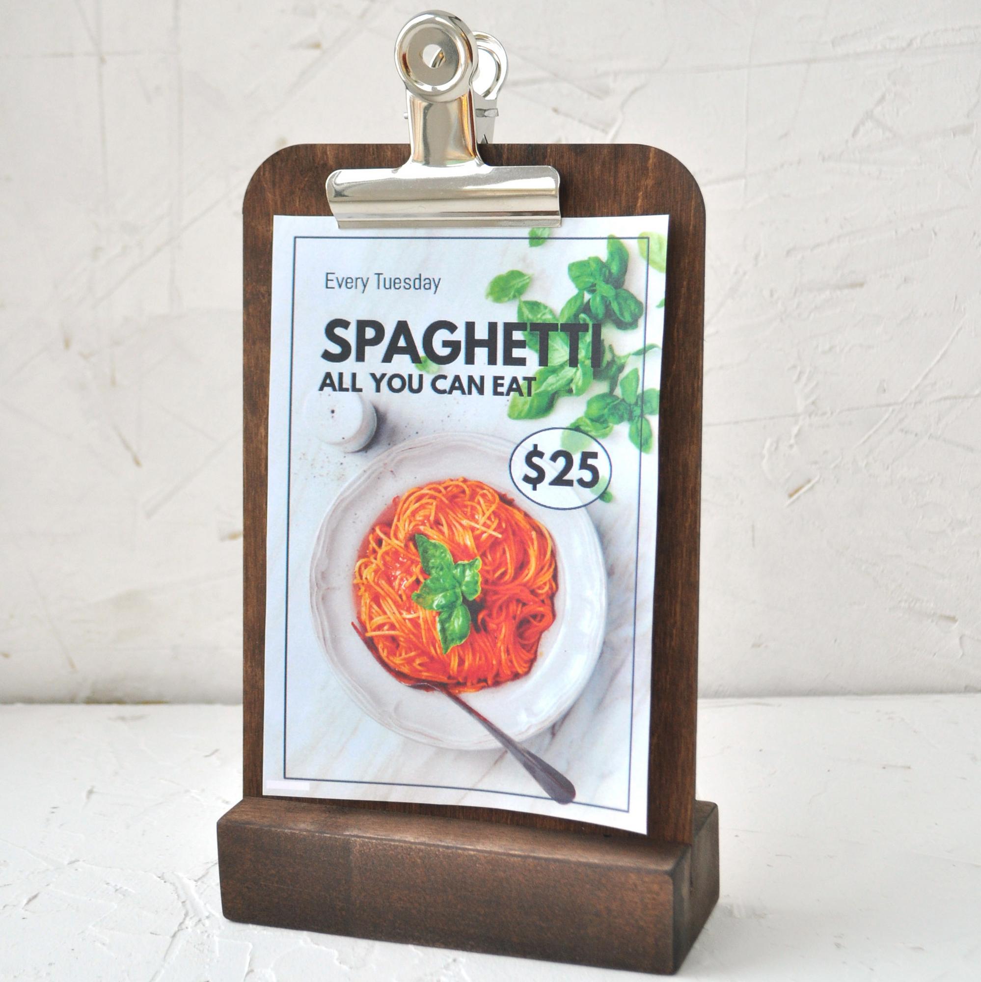 тейбл-тент деревянный планшет с зажимом на подставке купить или заказать с доставкой