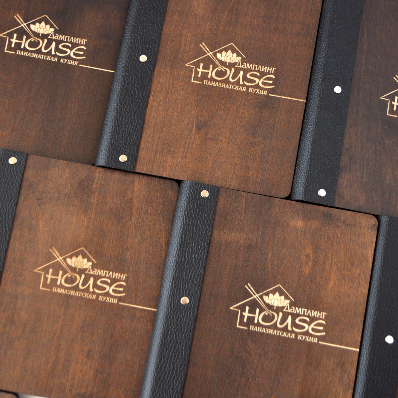 обложка для меню из дерева и кожи на кольцах с логотипом купить или заказать с доставкой