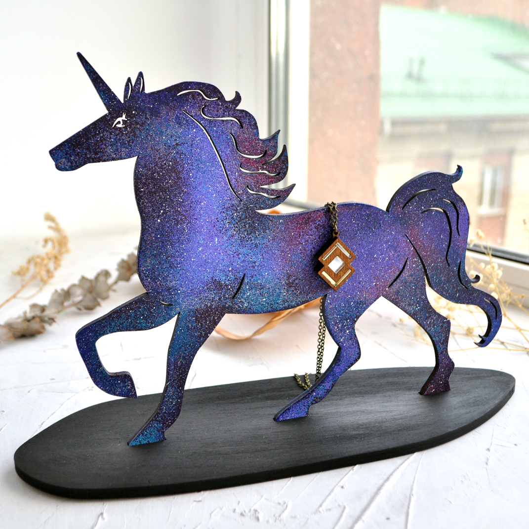 единорог заготовка для творчества, раскраска деревянная единорог, деревянный единорог,