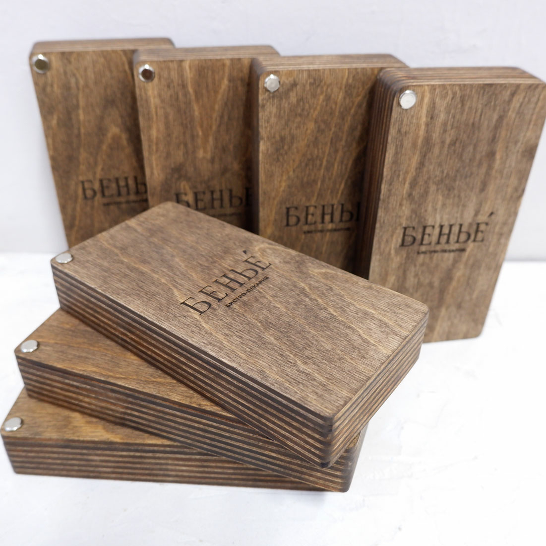 счетница коробочка с поворотной крышкой деревянная с гравировкой логотипа купить заказать