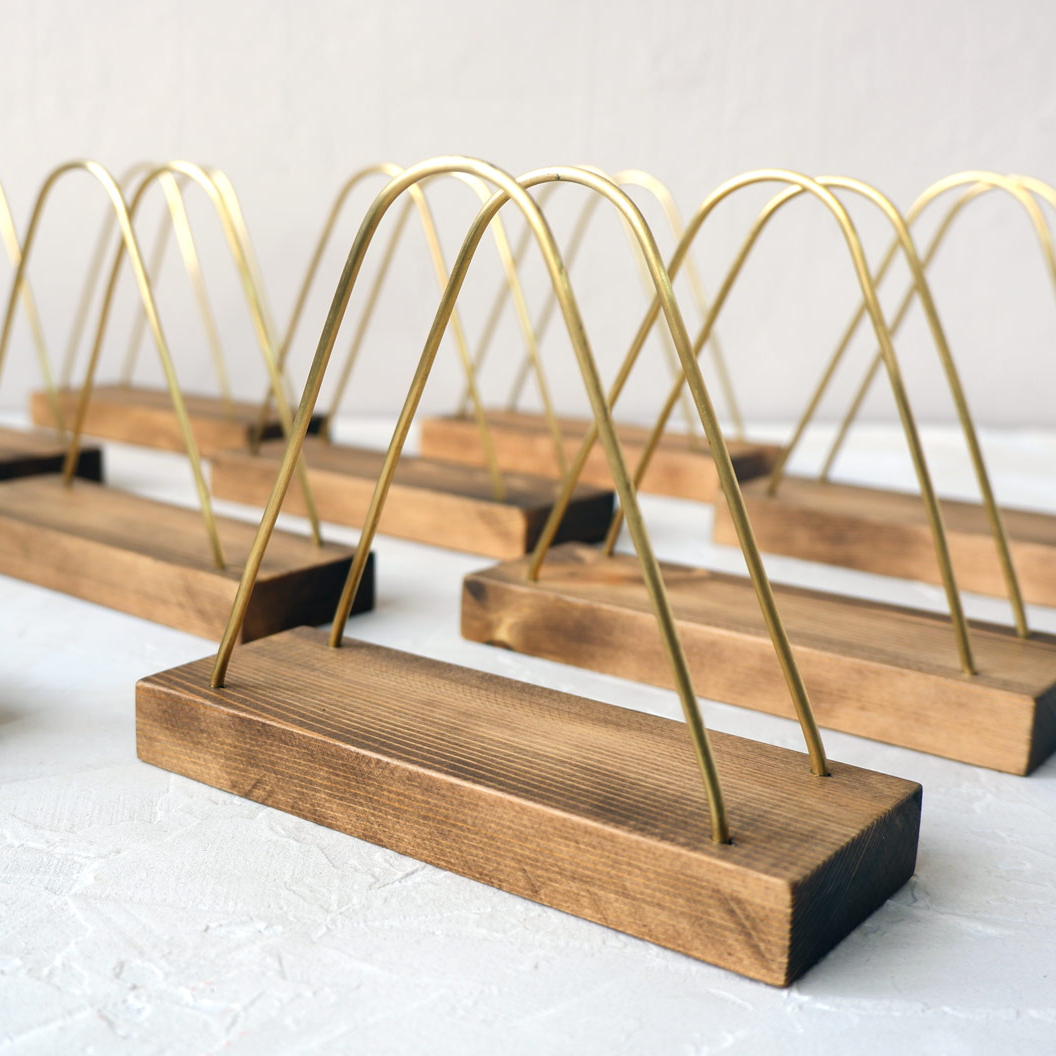 Салфетница из дерева с латунью