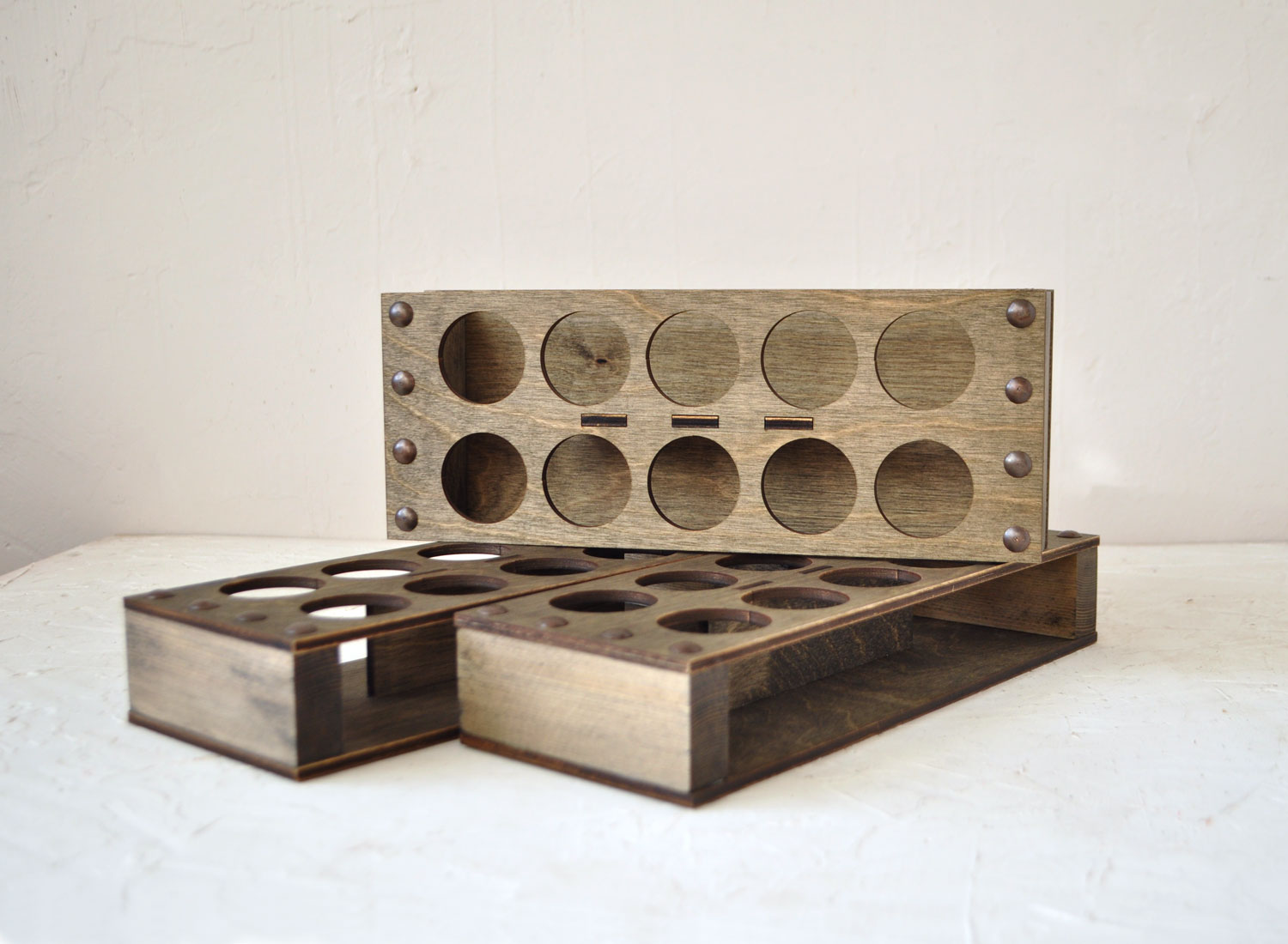 Подставка для 10 шотов из дерева