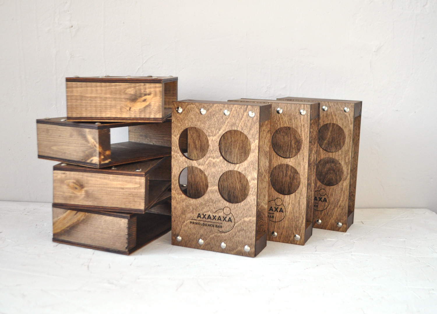 Подставка для 4 шотов из дерева