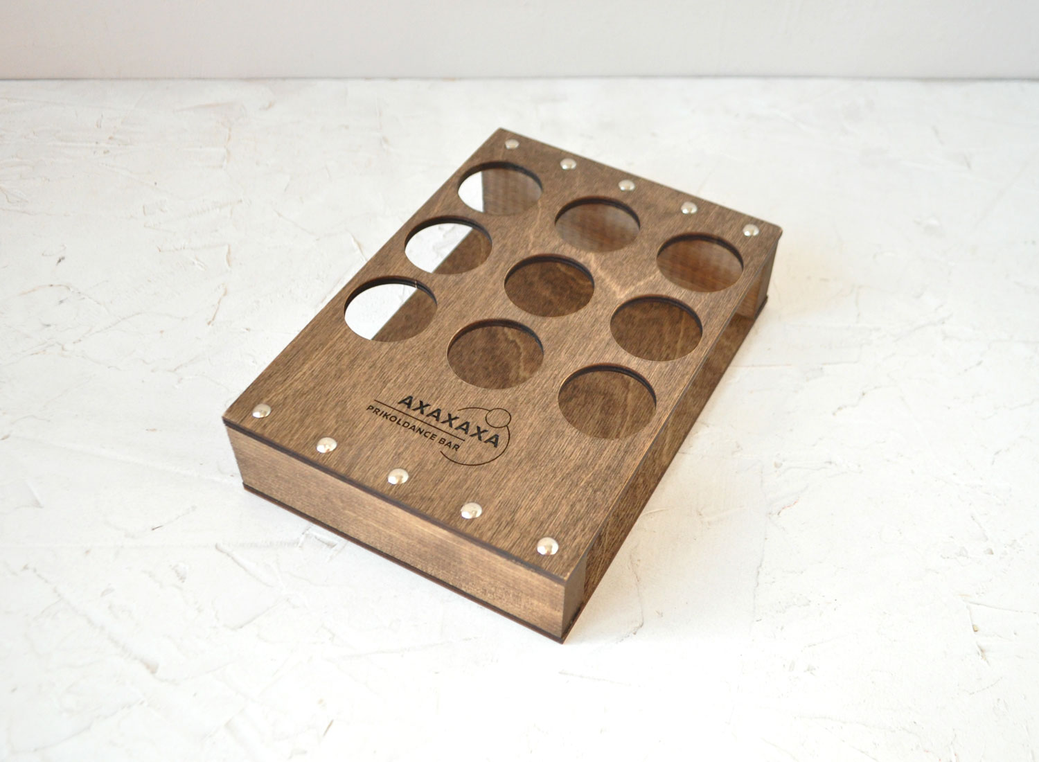 Подставка под 9 шотов из дерева