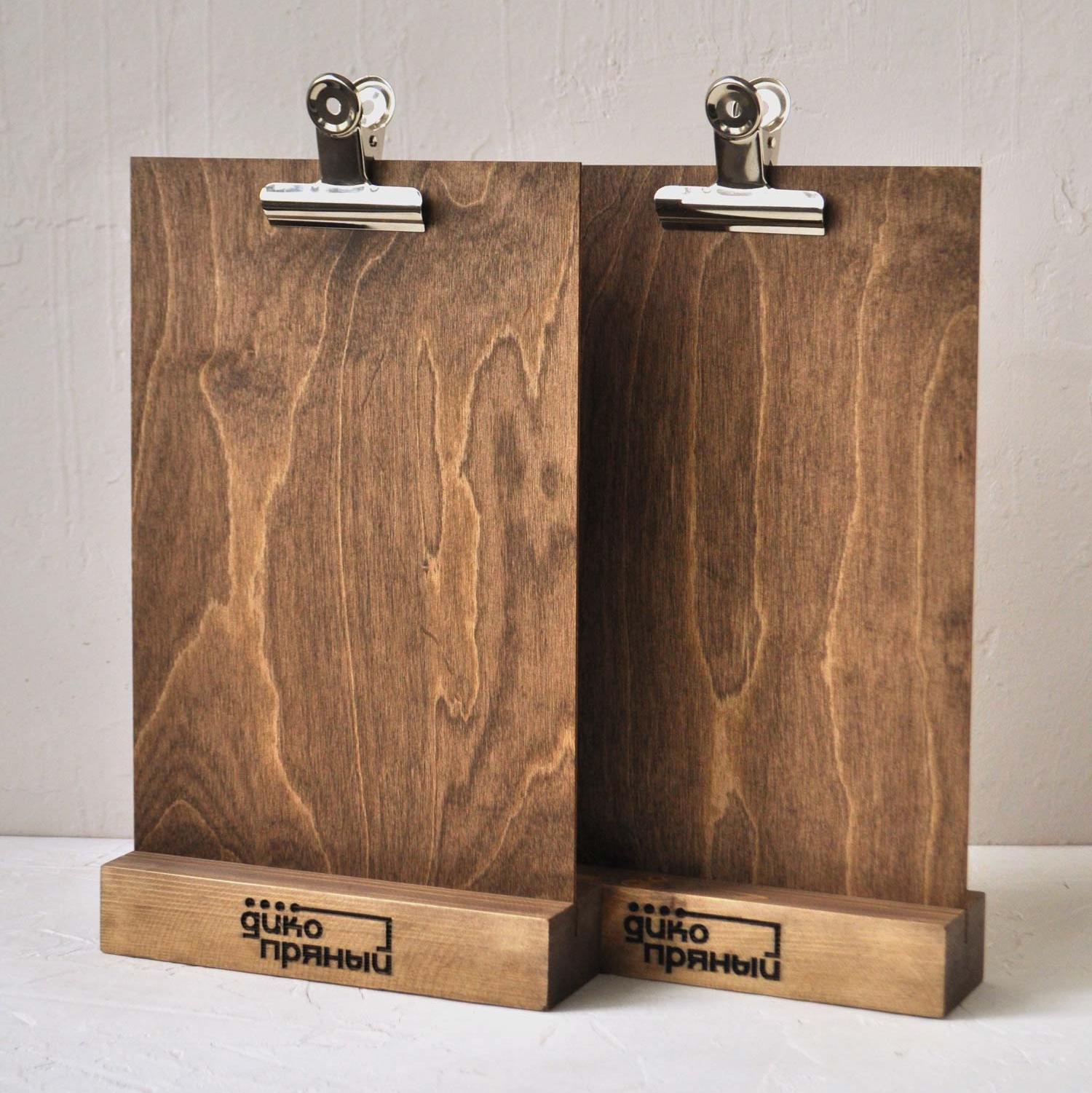 Тейбл-тент деревянный прямой с внешним двухсторонним зажимом