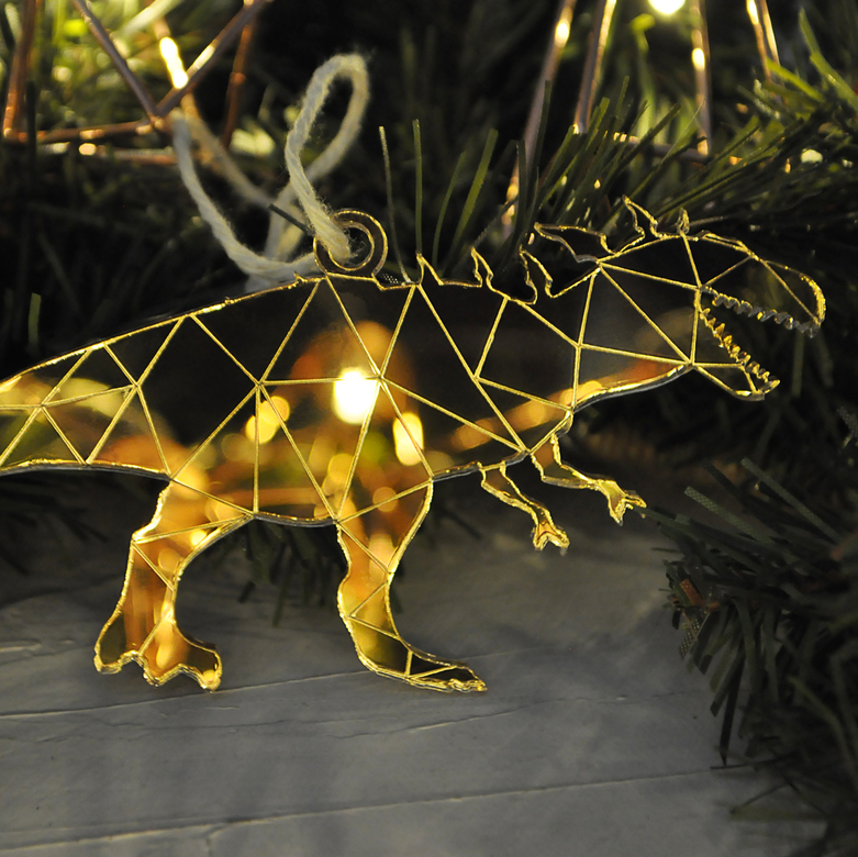 Ёлочная новогодняя игрушка - Динозавр Тирекс - купить необычный сувенир в подарок на Новый год