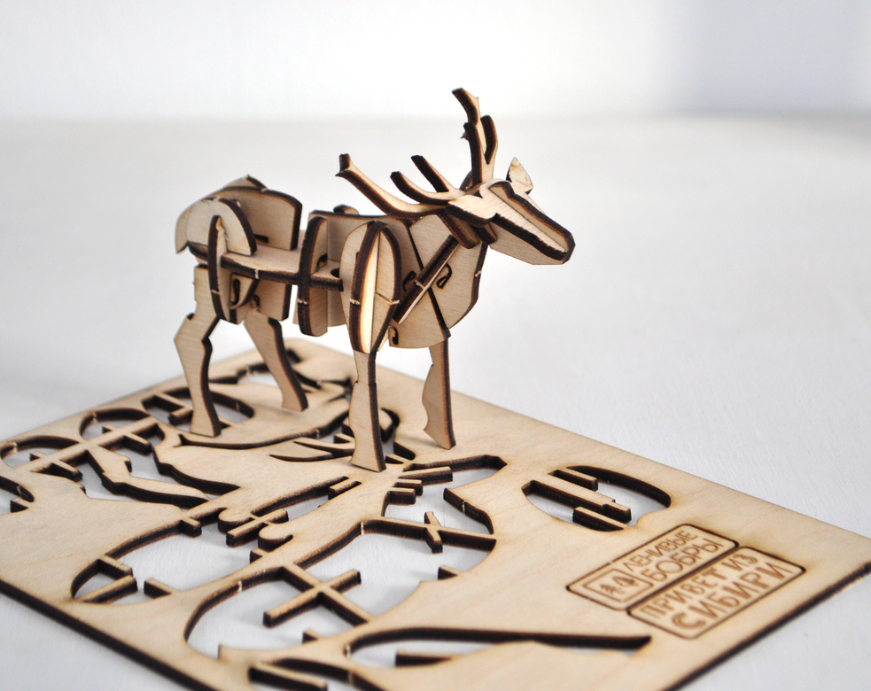 Сборный сувенир с сибирским характером - Олень Потап