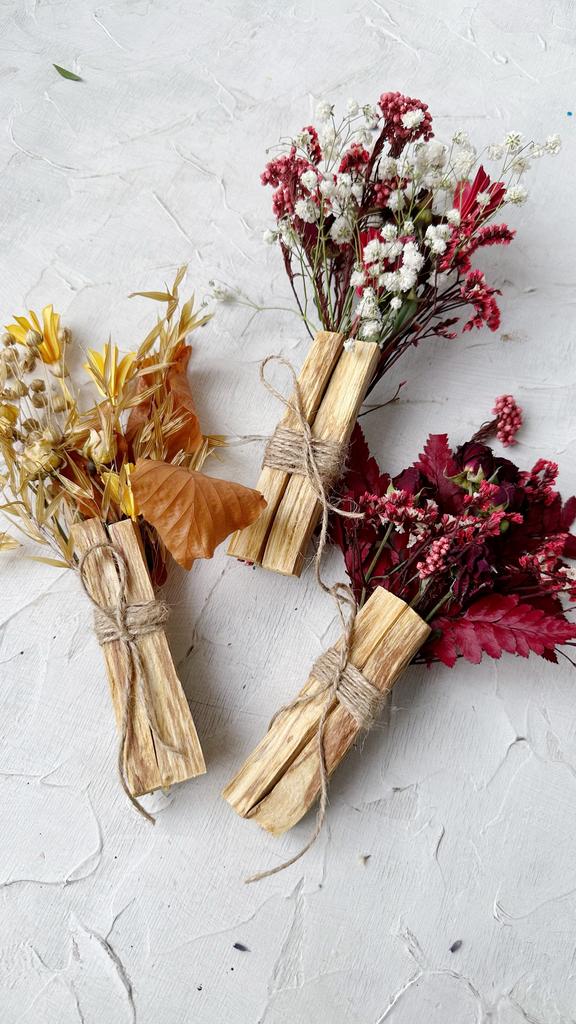 Цветочная скрутка для окуривания с пало санто