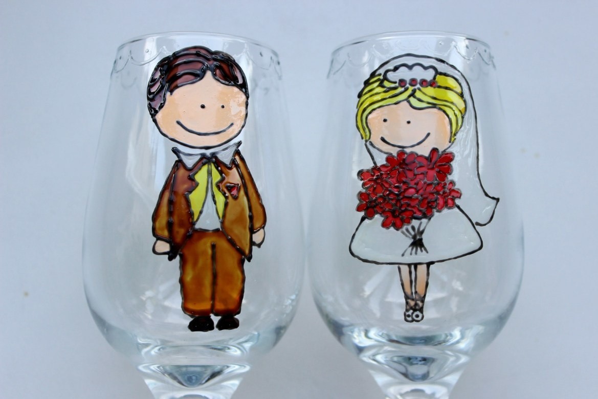 Свадебные бокалы с росписью