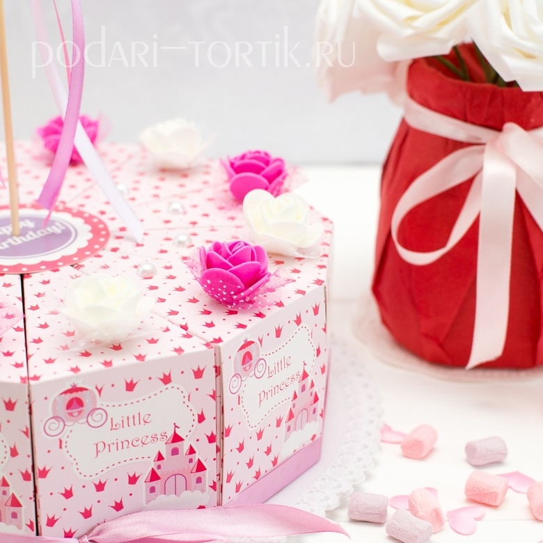 Торт из бумаги с цветами из фоамирана