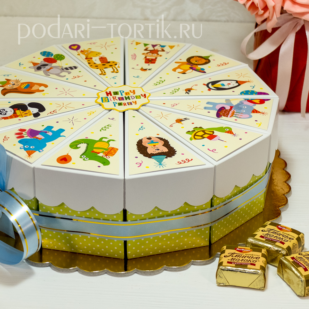 Бумажный тортик Animal party