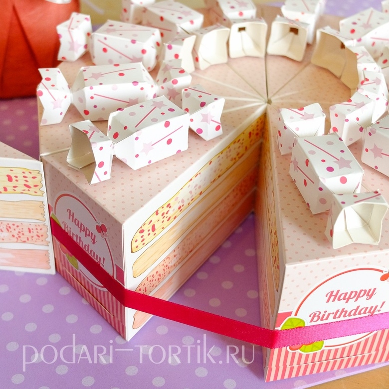 Торт из бумаги с пожеланиями на день рождения своими руками.