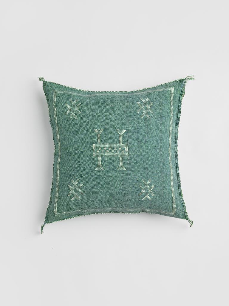 Марокканская подушка из шёлка алоэ вера Emeraude