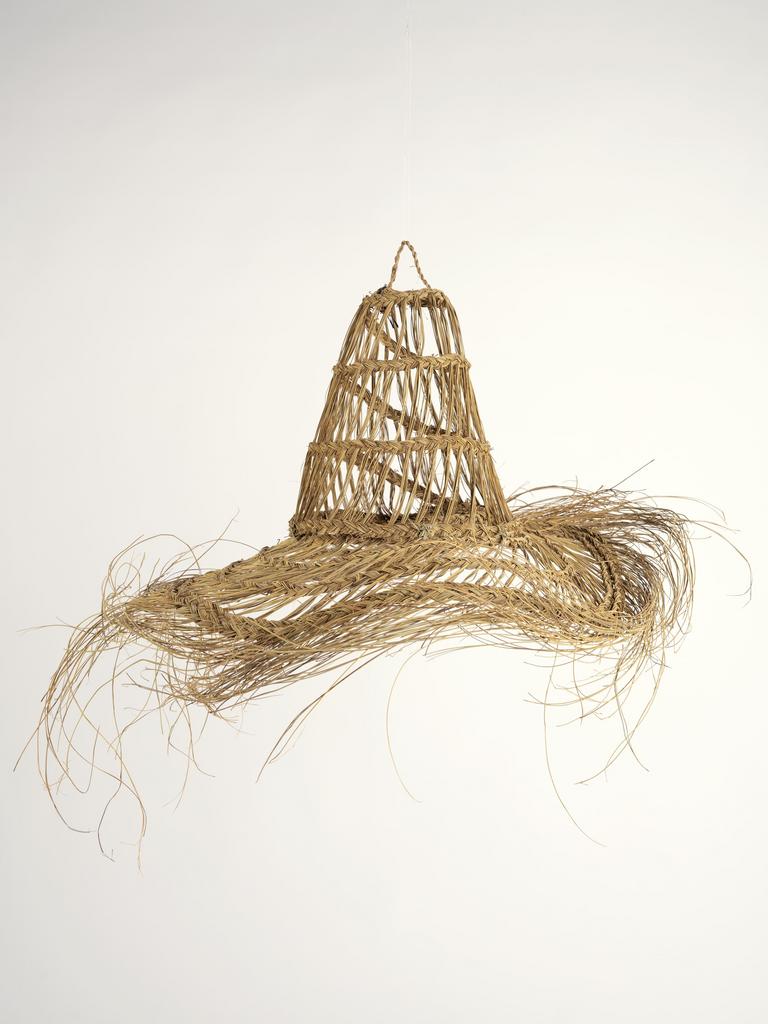 Большой плетёный абажур из стеблей Халфа No3