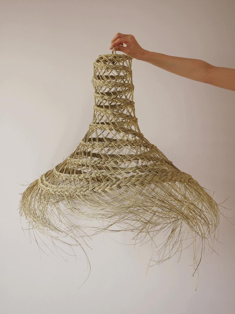 Плетёный абажур из стеблей Халфа No20