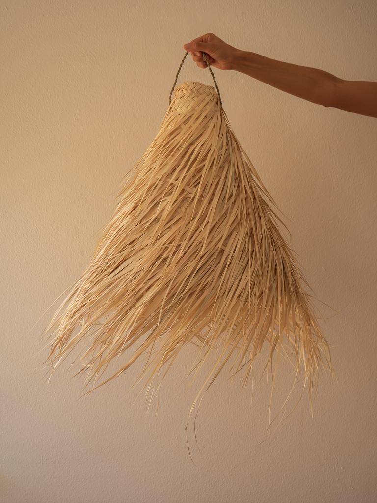 Большой плетёный абажур из пальмовых листьев No3