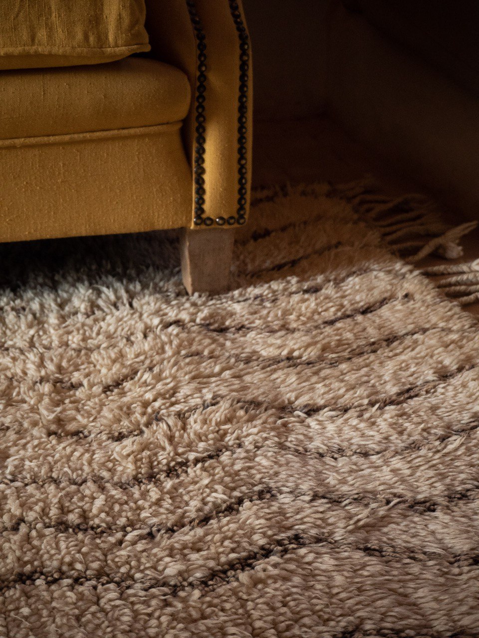 Винтажный ковёр из шерсти Beni Ourain 264x138 см